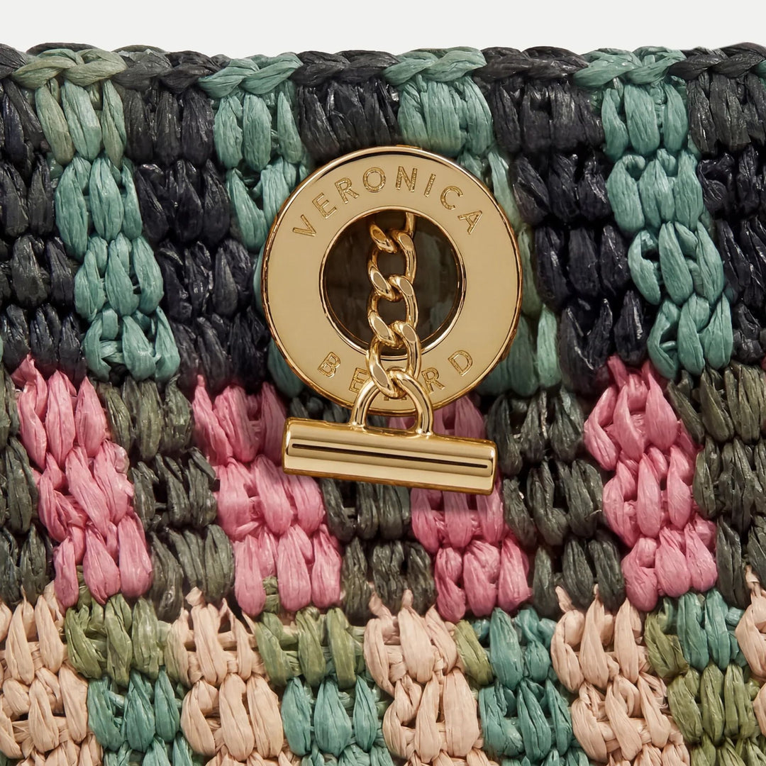 Striped Raffia Bag