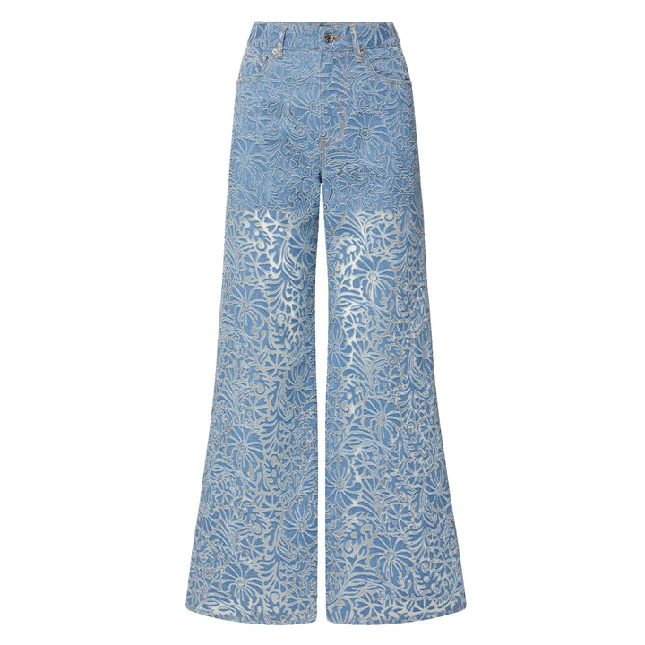 Taylor High Rise Wide Leg W/ Burnout Floral