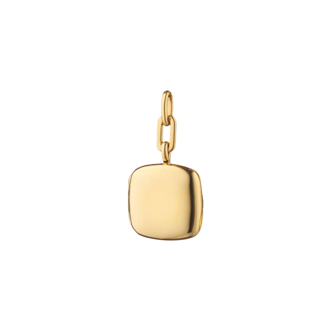 18K Yellow Gold Slim Cushion Locket Charm