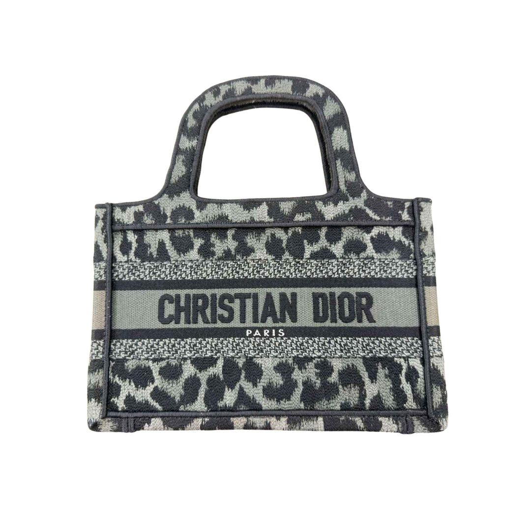 DIOR BLACK CANVAS BOOK TOTE MINI