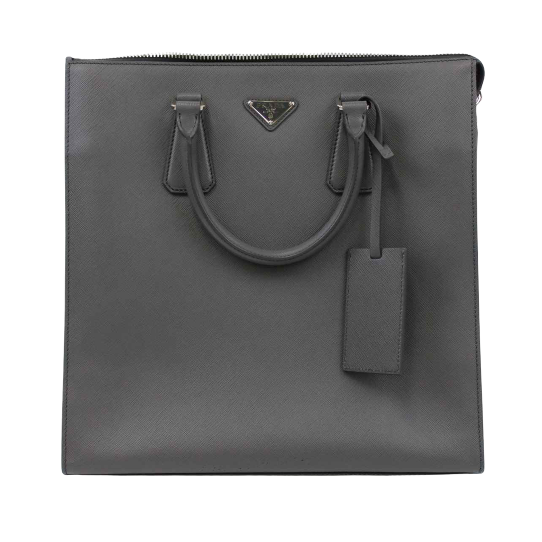 Prada Grey Saffiano Tote