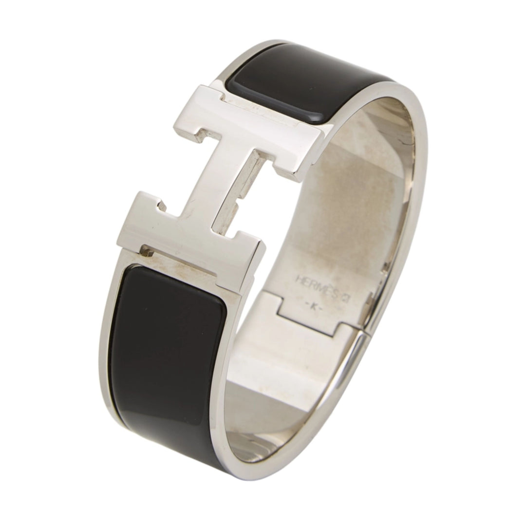 HERMES BLACK SILVER CLIC CLAC WIDE