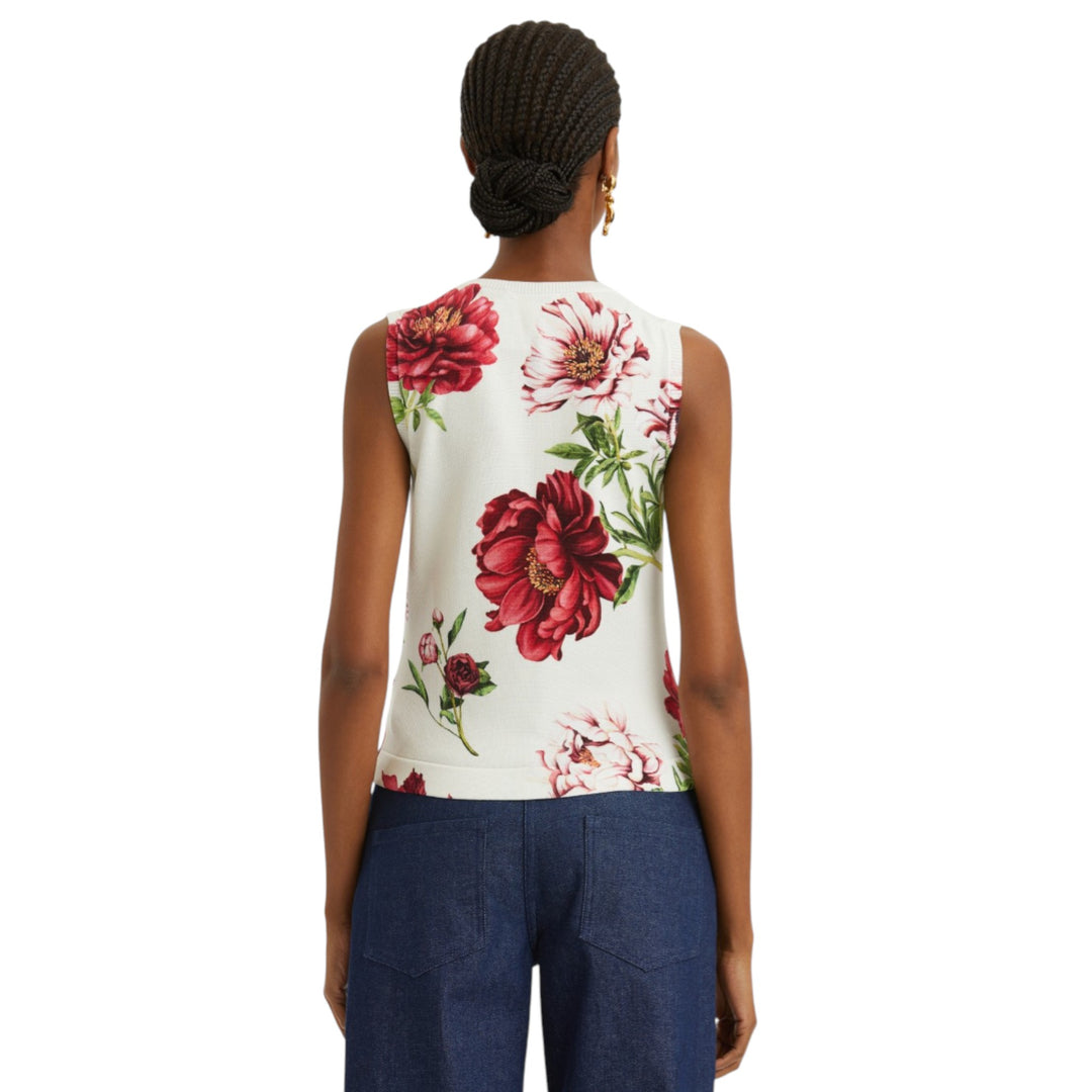 Long Sleeve Peony Print Twinset Cardigan