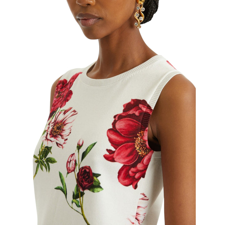 Long Sleeve Peony Print Twinset Cardigan