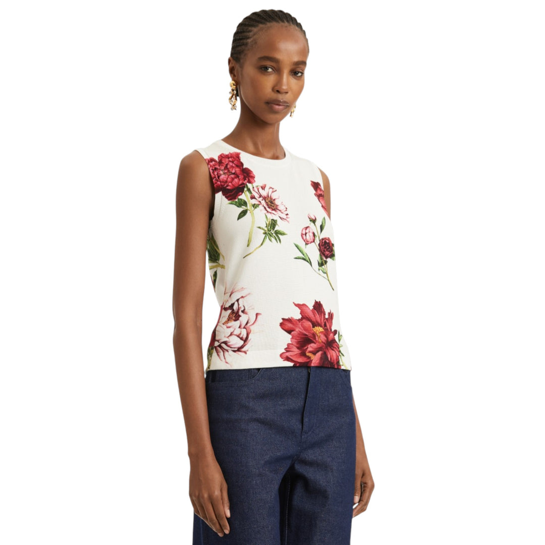 Long Sleeve Peony Print Twinset Cardigan