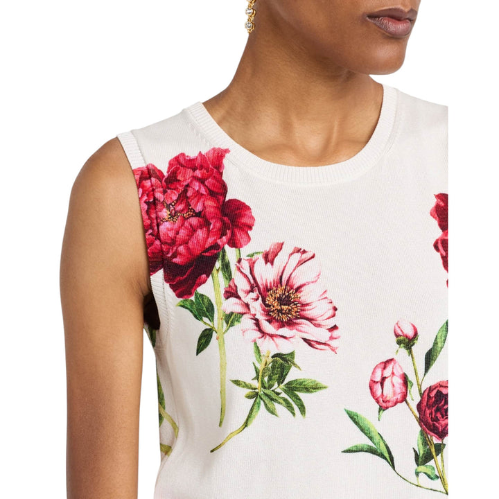 Sleeveless Peony Print Twinset Tank
