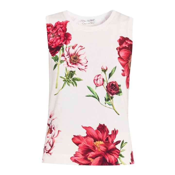 Sleeveless Peony Print Twinset Tank
