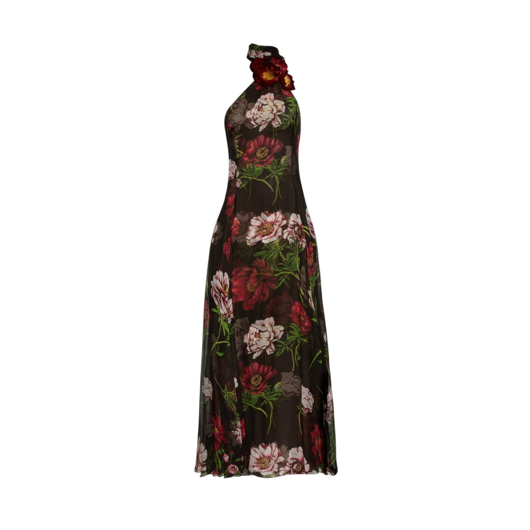Oscar de La Renta Peony Silk Chiffon Gown - Natural Oscar de La Renta Peony Silk Chiffon Gown - Natural