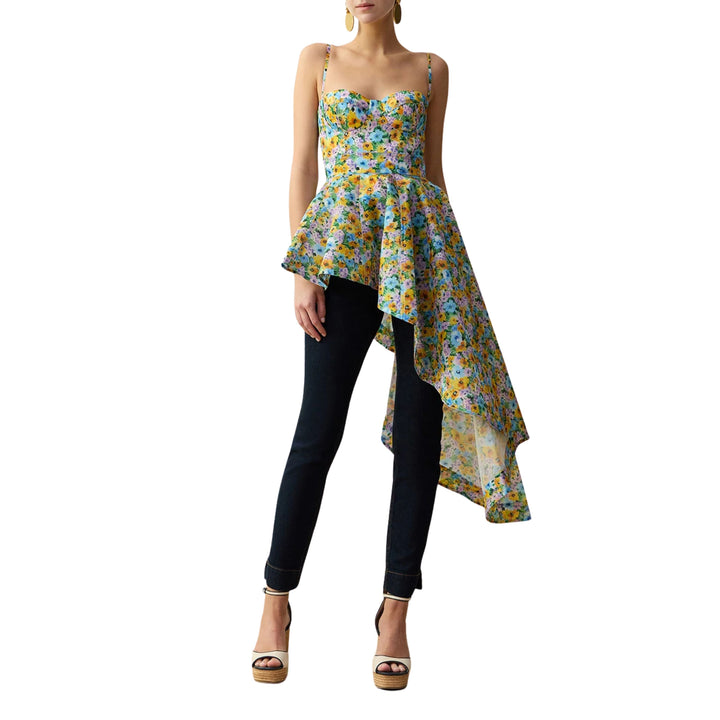 Clash Peplum Bustier Top