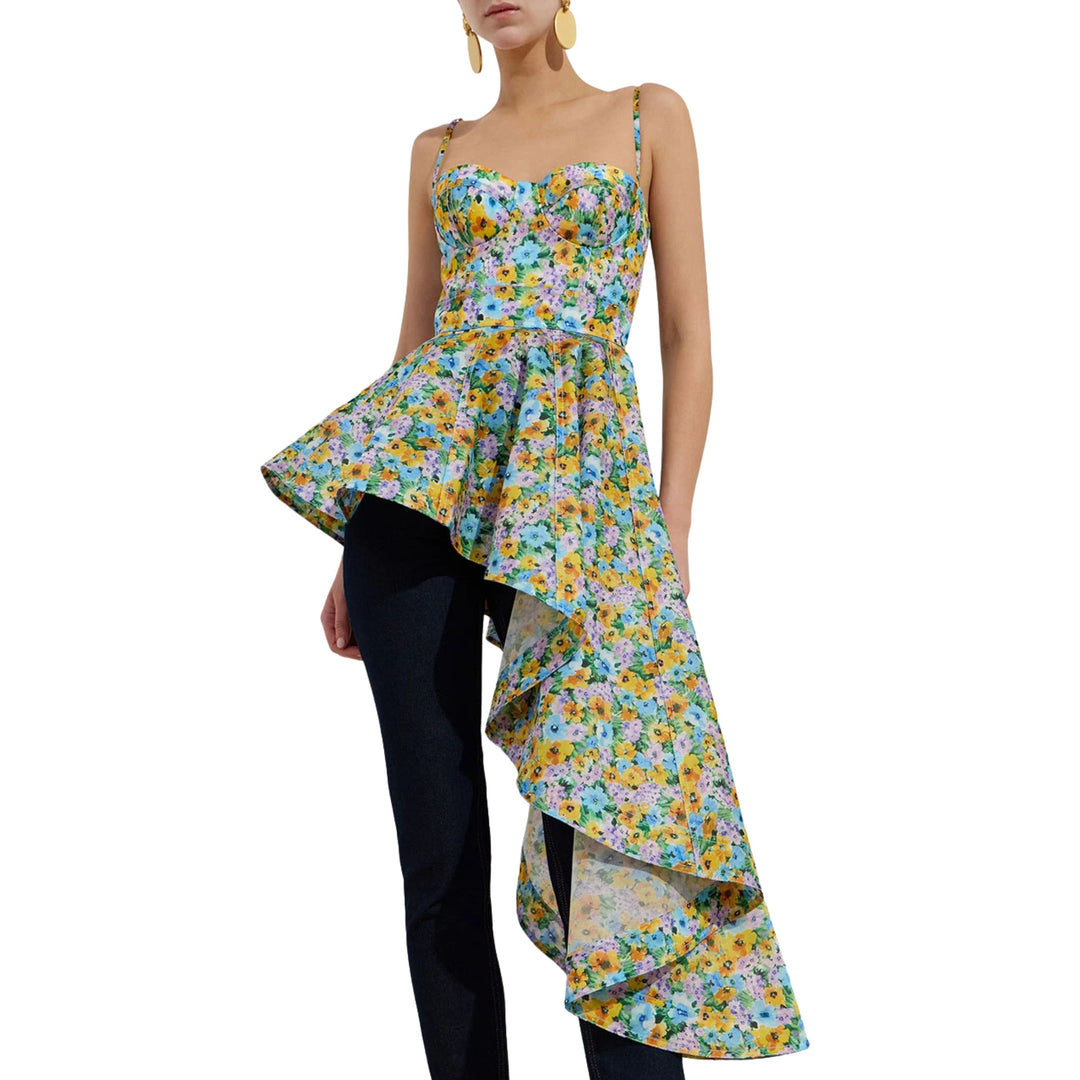 Clash Peplum Bustier Top