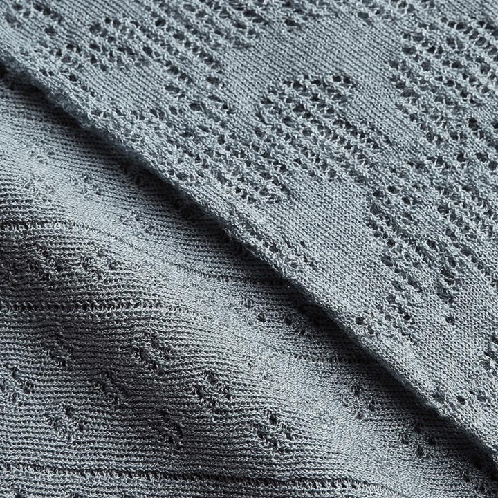 Pointelle Lace V Neck Top