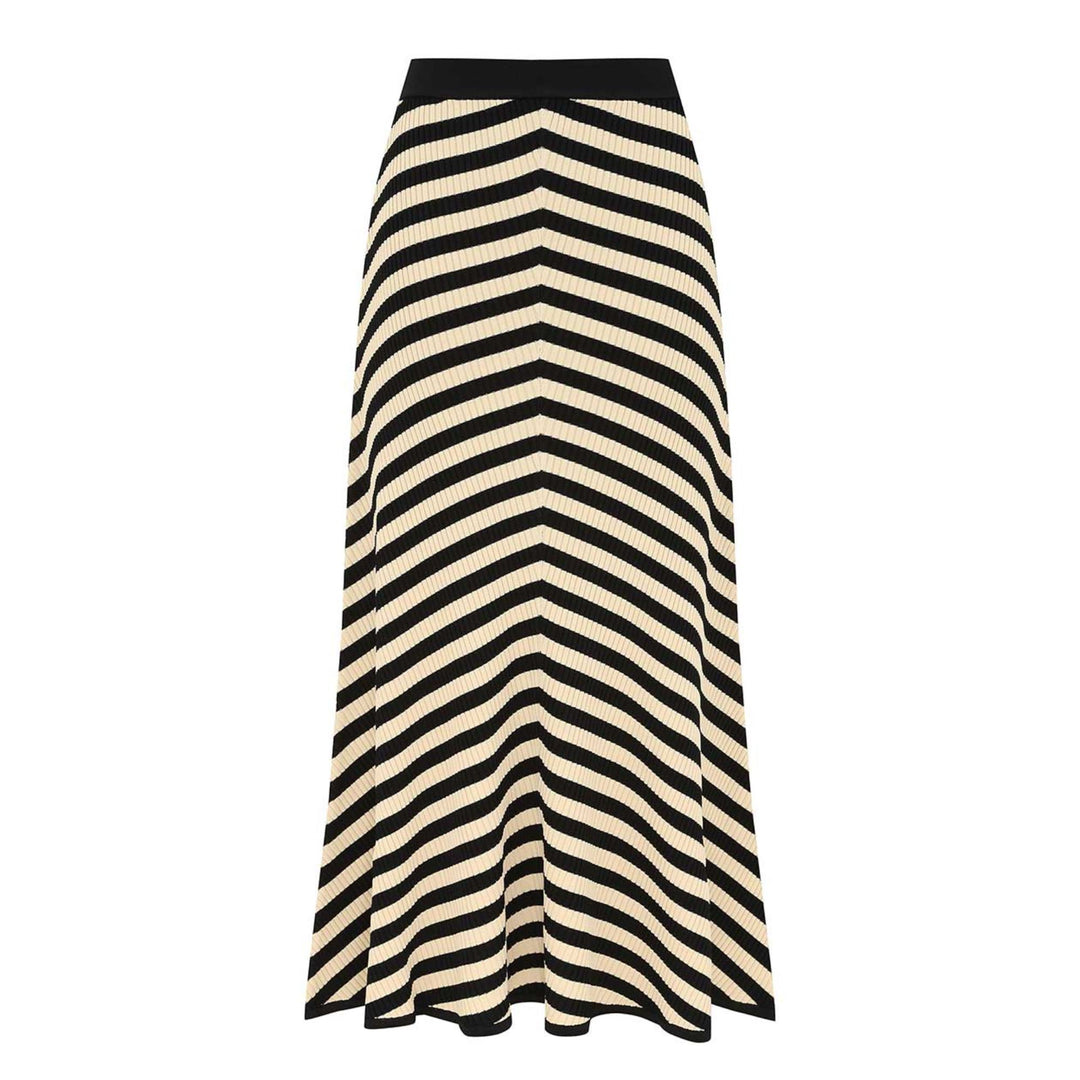 Valiant Deco Stripe Midi Skirt