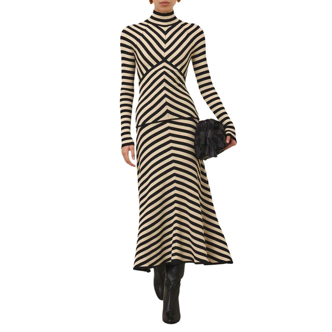 Valiant Deco Stripe Midi Skirt